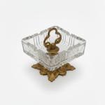 MACE Heritage – Baroque Glass and Brass Ashtray, Handmade, Square Design