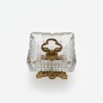 MACE Heritage – Baroque Glass and Brass Ashtray, Handmade, Square Design