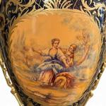 MACE Heritage – Hand-Painted Baroque Porcelain Vase Pair with Brass Details (120 cm)