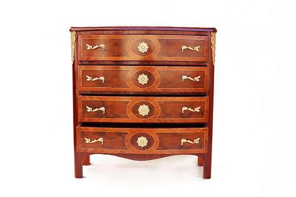 Barocke Kommode - Sideboard - Vier Schubladen - Messing - Farbe braun - MACE