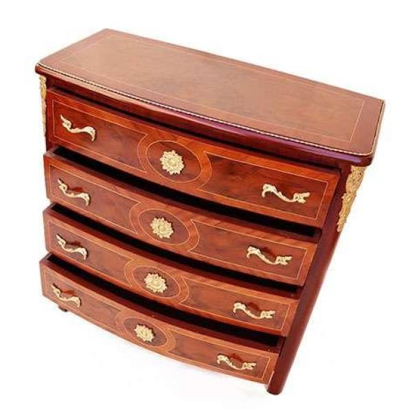 Barocke Kommode - Sideboard - Vier Schubladen - Messing - Farbe braun - MACE