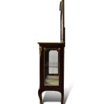 MACE Heritage - luxuriöse barocke Anrichte Louis XVI - Spiegel - Braune Farbe - Messing - Eine Tür - Eine Glasablage - Barockmöbel - hellbrauner Marmor - MACE