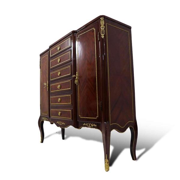 MACE Luxus Barock Sideboard mit Intarsien Messingbeschlägen 2 Schubladen und 2 Türen