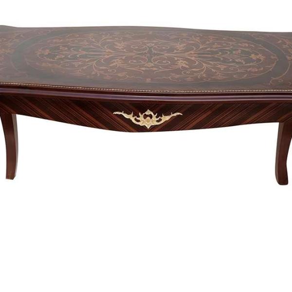 MACE - Barock Louis XV Stil - Rechteckiger Esstisch Form - Braune Farbe - Messing - Marqutray - 6 Personen - 170 Cm