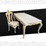 Baroque dinning table - Louis XV - White/Gold - Classic furniture - Dining room furniture - 8 Persons - 220cm - MACE