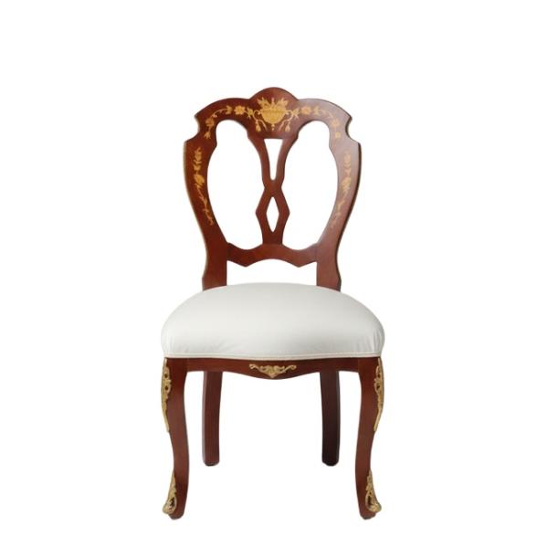 Mace Heritage - Luxurious Baroque Dining Table Set with 8 Chairs — Handmade with Marquetry, Brass Details & Glass Top (Table 220 cm)