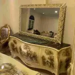 MACE Heritage Handgefertigtes Beiges Barock-Esszimmer-Set mit 8 Stühlen – Ölhandbemalt