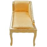 Chaise lounge sofa - Louis XV - Gold satin - Gold frame - Classic furniture - 101cm - MACE