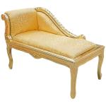 Chaise lounge sofa - Louis XV - Gold satin - Gold frame - Classic furniture - 101cm - MACE