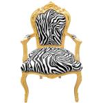 Baroque rococo style - Armchair - Gold/Zebra - Classic furniture - Living room furniture - Zebra printed fabric - MACE