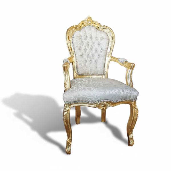 MACE Heritage - Luxury Baroque armchair - classic furniture - dining chair - unique furniture - white/gold