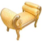 Baroque roman bench style - Gold satin fabric - Gilded wood - Royal classic furniture - Antique style - MACE