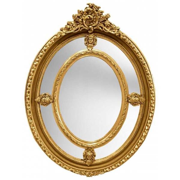 MACE Heritage - Barockspiegel - Stil Louis XVI - Ovale Form - Bordellparks - Gold - klassischer Spiegel