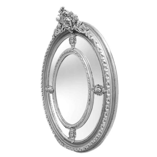 MACE Heritage - Barockspiegel - Stil Louis XVI - Ovale Form - Bordellparks - Silber - Klassischer Spiegel