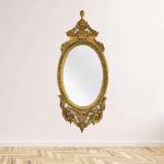 MACE Heritage - Barocker kleiner ovaler Goldspiegel - Handgefertigt - Massivholz - Spiegel