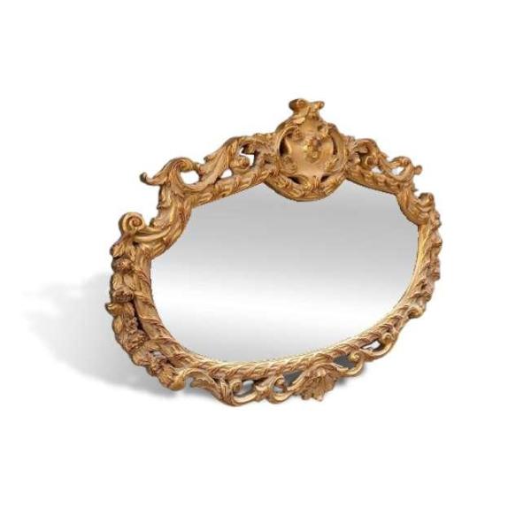 MACE Heritage - Barock Gold Spiegel Louis XVI Stil - Ovale Form - Farbe Gold -Handgefertigt - Massivholz -122 Breite