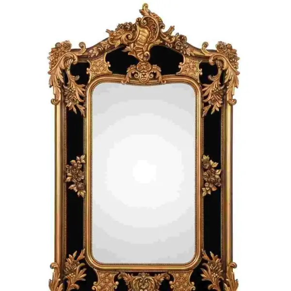 MACE Heritage – Luxus Barock Wandspiegel - Gold / Schwarzes Samtpaneel - 170cm