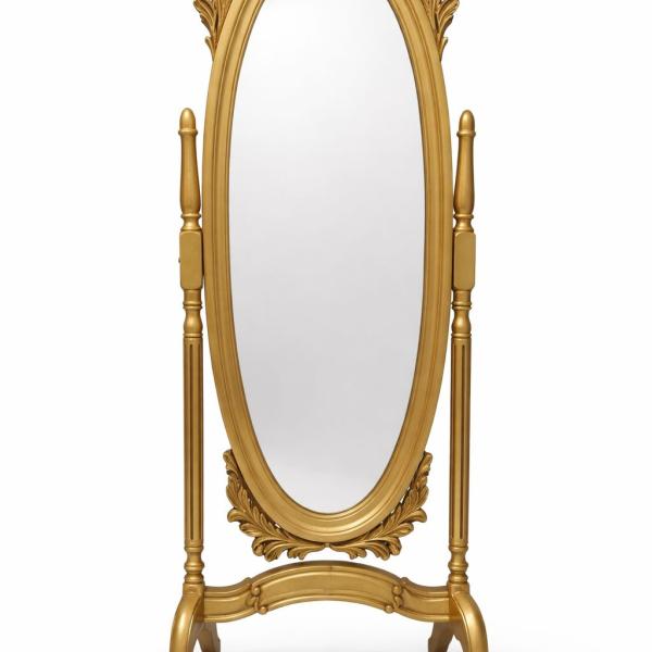 MACE Heritage – Barocker Louis-XV-Standspiegel in Antik-Gold mit ovalem Rahmen, 185 cm Höhe