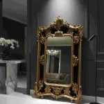 MACE Heritage – Luxus Barock Wandspiegel - Gold / Schwarzes Samtpaneel - 170cm