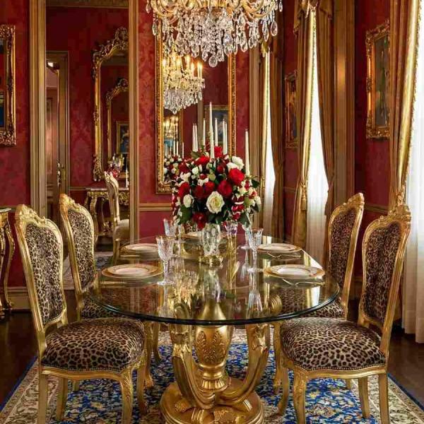 MACE Heritage Baroque Chair – Gold Frame & Leopard Velvet – Handcrafted