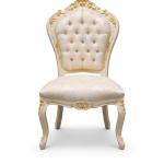 MACE Heritage – Barocker Esszimmerstuhl in Beige-Gold mit Gold-Champagner Satinpolster