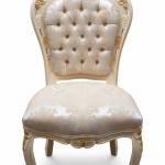MACE Heritage – Barocker Esszimmerstuhl in Beige-Gold mit Gold-Champagner Satinpolster