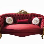 MACE Heritage - Luxury Baroque style sofa - Red Velvet fabric -Gold wood - classic furniture