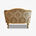 MACE HERITAGE - Barock-Sofa – Handgefertigt – Gobelin-Stoff in Beige – Champagnergoldener Holzrahmen – 116 cm