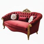 MACE Heritage - Luxury Baroque style sofa - Red Velvet fabric -Gold wood - classic furniture