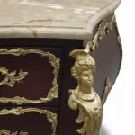 MACE Heritage – XL Baroque Chest of Drawers in Dark Brown with Natural Marble Top & Solid Brass Ornaments – Handcrafted - 160cm