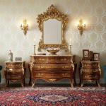 MACE Heritage – Barockes Kommoden-Set mit Intarsien und Marmorplatten, Louis-XV Stil