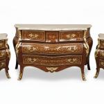 MACE Heritage – Barockes Kommoden-Set mit Intarsien und Marmorplatten, Louis-XV Stil