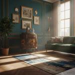 MACE Heritage – Baroque Chest of Drawers in Solid Wood with Hand-Painted Motifs, Brass Hardware and Natural Marble Top