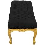 arocke Flachbank Louis XV - Schwarzer Samtstoff - Goldenes Holz - MACE