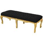 arocke Flachbank Louis XV - Schwarzer Samtstoff - Goldenes Holz - MACE