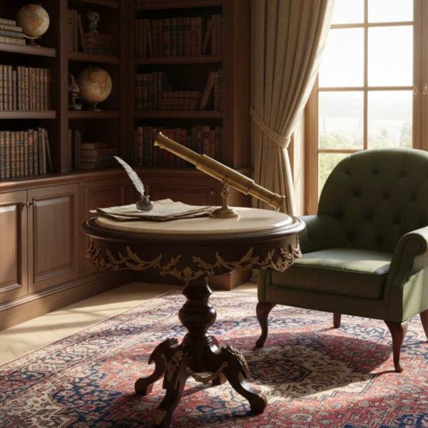 MACE Heritage - Barocke Beistelltisch LOUIS XVI - Beige Marmor - Braun Farbe - Messing