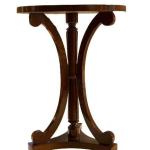 MACE Heritage - Englischer Holz Beistelltisch - Farbe braun - Massivholz - Handgefertigt - Intarsien - Durchmesser 55cm