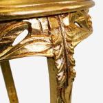MACE Heritage - Barocker Beistelltisch - Louis XVI - Goldfarbener Holzrahmen - Beigefarbener Marmor - Klassische Möbel