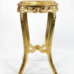 MACE Heritage - Barocker Beistelltisch - Louis XVI - Goldfarbener Holzrahmen - Beigefarbener Marmor - Klassische Möbel