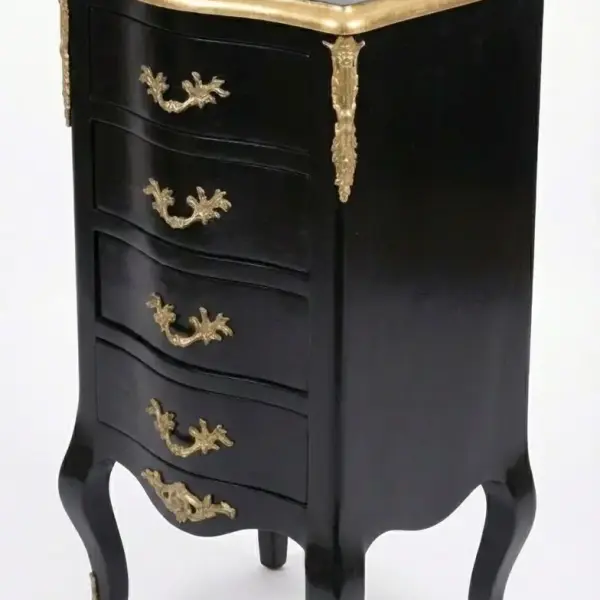 MACE Heritage – Luxurious Baroque Chest in Black & Gold – 4 Drawers – Handcrafted
