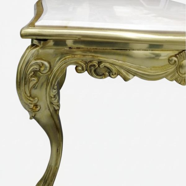 MACE Heritage – Bespoke Solid Brass Coffee Table with Natural Marble Top, Lion Claw Feet