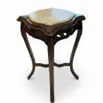 MACE-Baroque brown table-Beige marble top-Handmade-Classical furniture