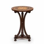 MACE Heritage - Englischer Holz Beistelltisch - Farbe braun - Massivholz - Handgefertigt - Intarsien - Durchmesser 55cm