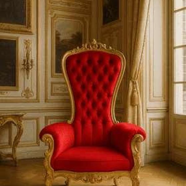 MACE-Roter Samt und Blattgold Luxus-Thronsessel-Königssessel-Hochzeitssessel-Handmade-190cm Höhe .