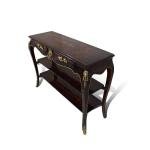 MACE Heritage - Barock TV-Tisch-Braun Farbe-Messing-Zwei Schubladen-Zwei Holzeinlegeböden -Holzoberfläche - Intarsien - Barock Möbel - 110cm Breite