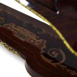 MACE - Baroque TV table - Brown color - Brass - Three drawers - One wooden shelf - Wood top surface - Marquetry - Baroque furniture - 122cm width