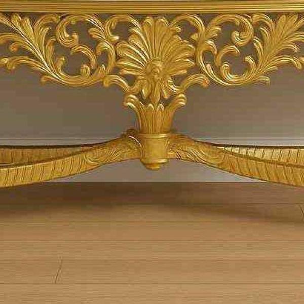 MACE Heritage - luxuriöse Spiegelkonsole Barock Gold - Schwarzer Marmor - Gold - 280 cm Breite
