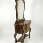 MACE Heritage – Baroque Brown Console Table with Mirror in Mahogany Look & Brass Details – 110×92 cm + Mirror 107×99 cm