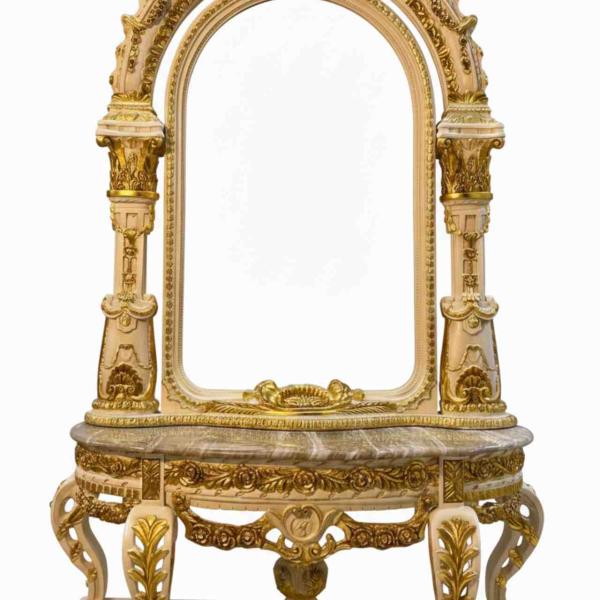 MACE Heritage – Monumental Baroque Mirror with Console Table and Marble Top