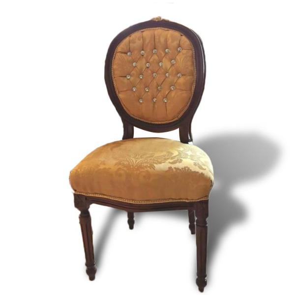 Baroque chair Louis XVI - classic furniture - dining chair - furniture - brown/gold - oval back shape - MACE
